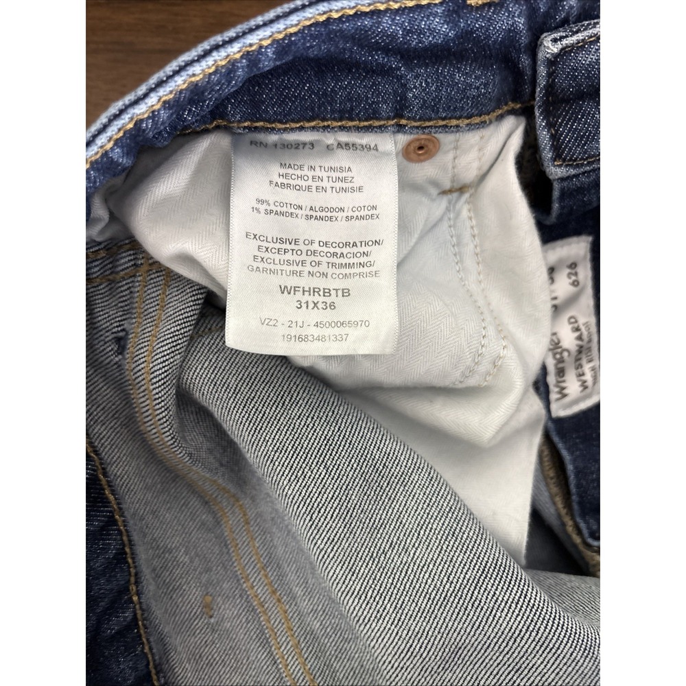 Wrangler Women's Jeans 31x36 High Rise Boot Cut Denim Westward 626 Dark Wash Vtg - Picture 14 of 15